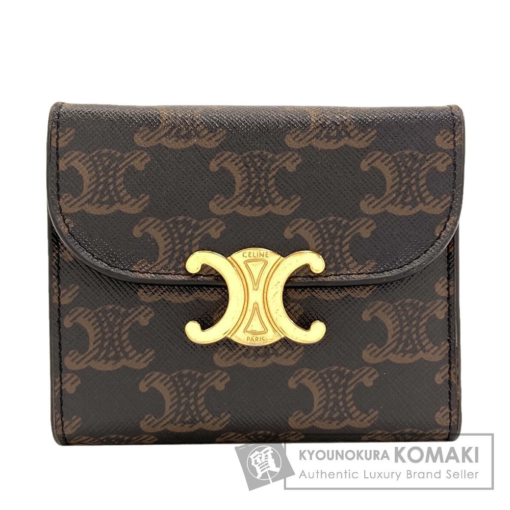 Celine Flap Wallet Triomphe Tri fold coin purse